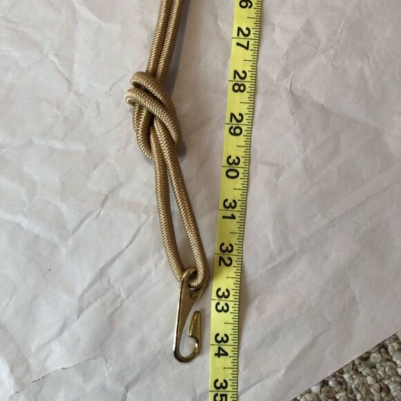 VINTAGE Hammered Brass Circle Knot Rope Belt Gold Statement Waist Hip Boho Gypsy main image 10